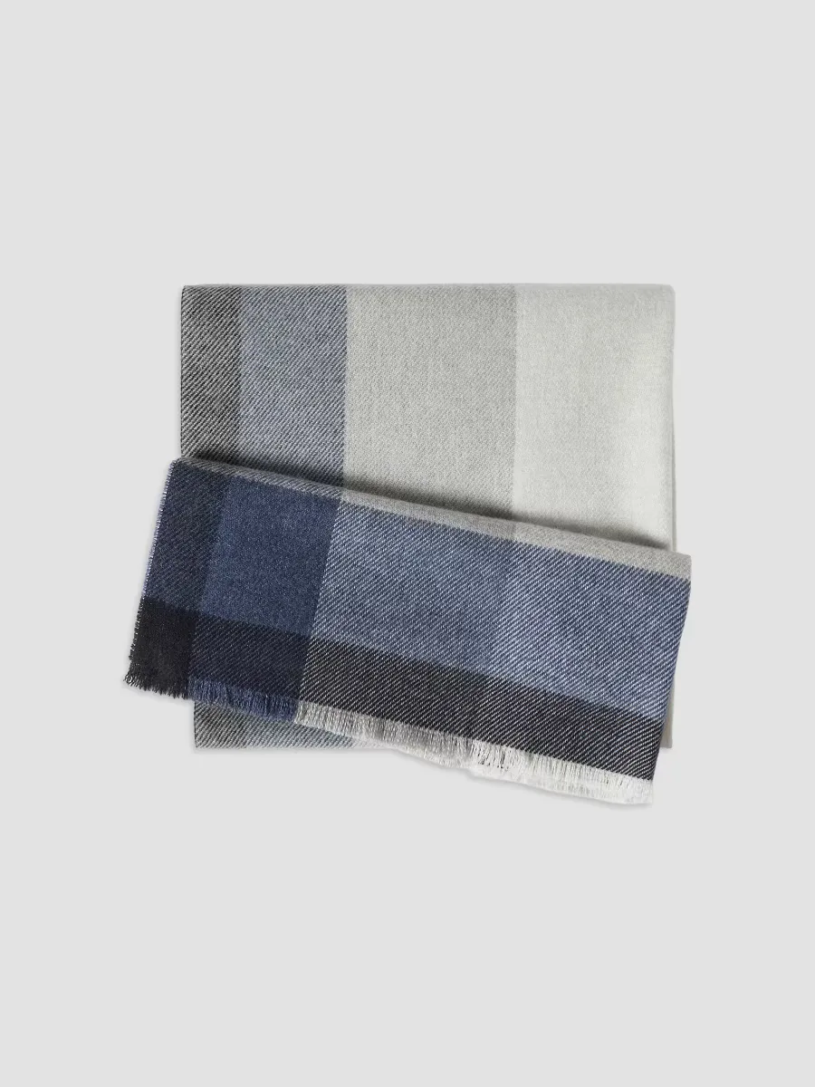 Wool and Cashmere Checked Twill Scarf by Brunello Cucinelli
