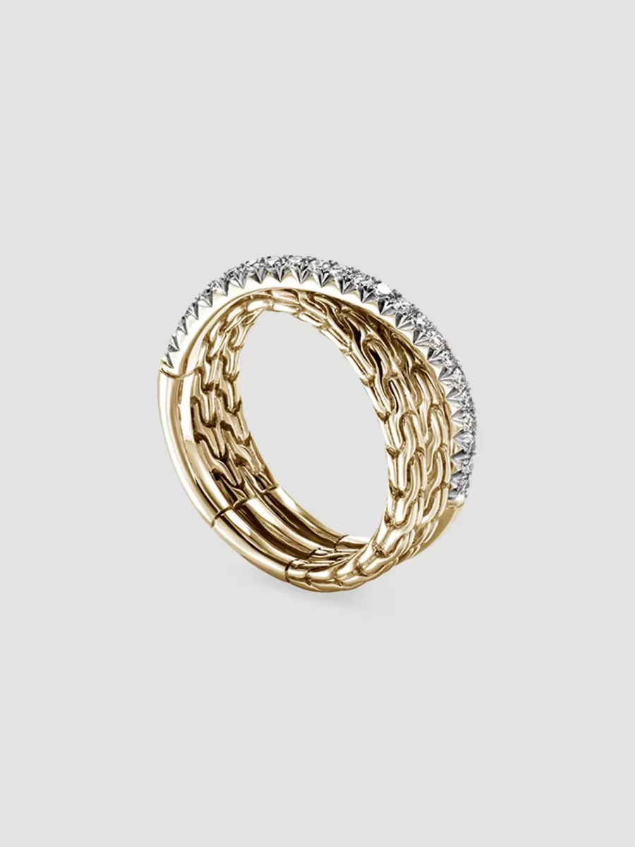 JH Essentials 14K Yellow Gold & 0.35 TCW Crossover Ring by John Hardy