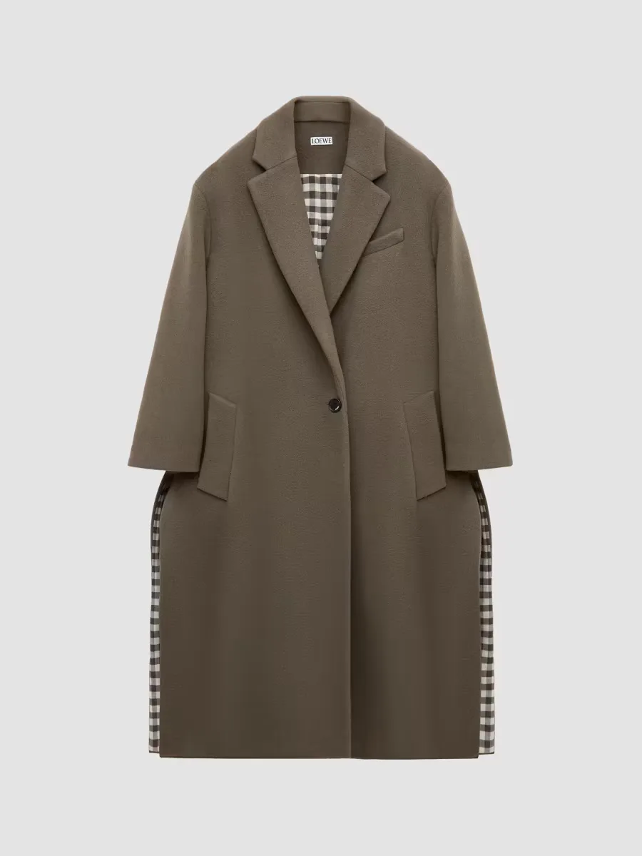 Gingham Cashmere Single-Breasted Coat by LOEWE
