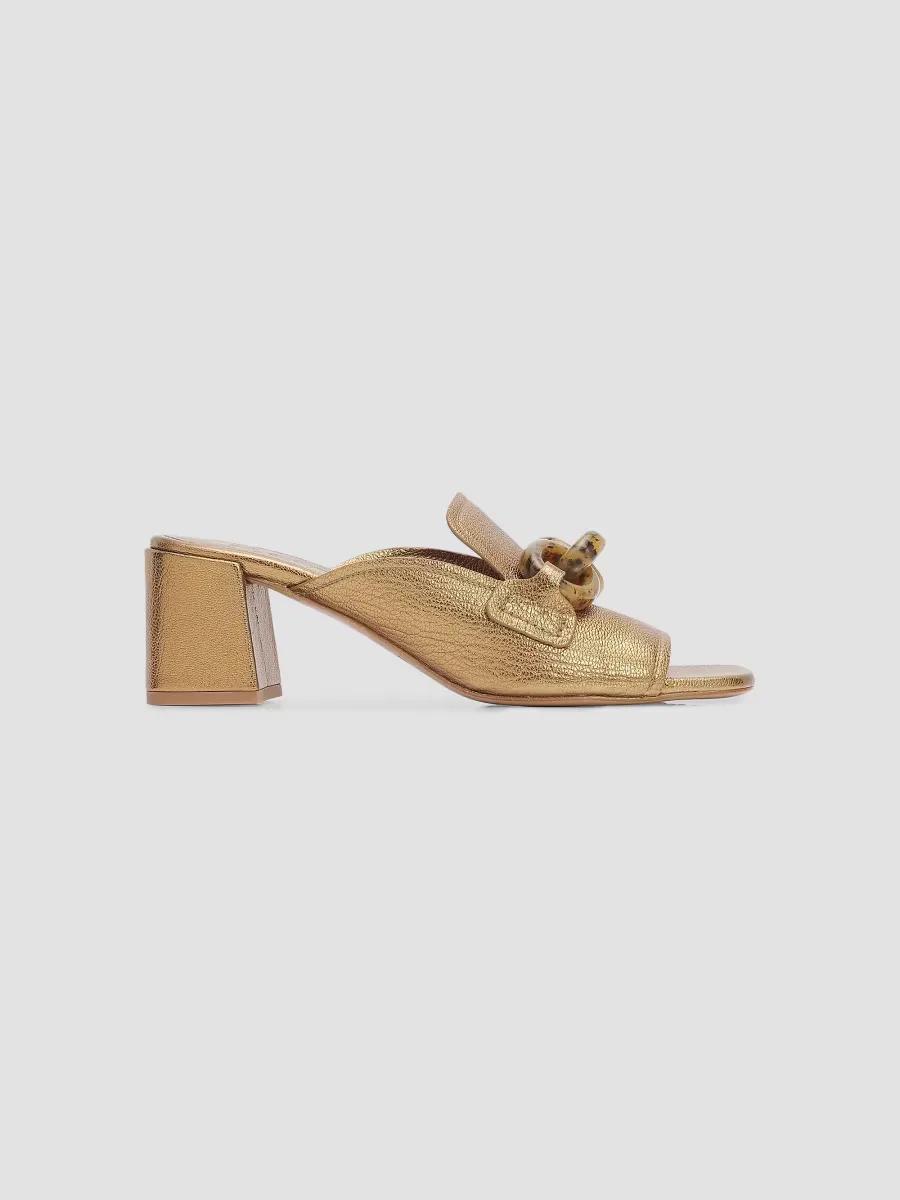Umita Chain Link 55MM Block Heel Mules