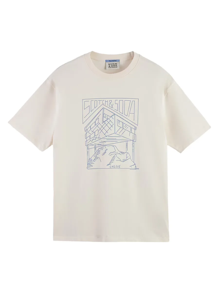 Cotton Linework Logo T-Shirt by Scotch & Soda