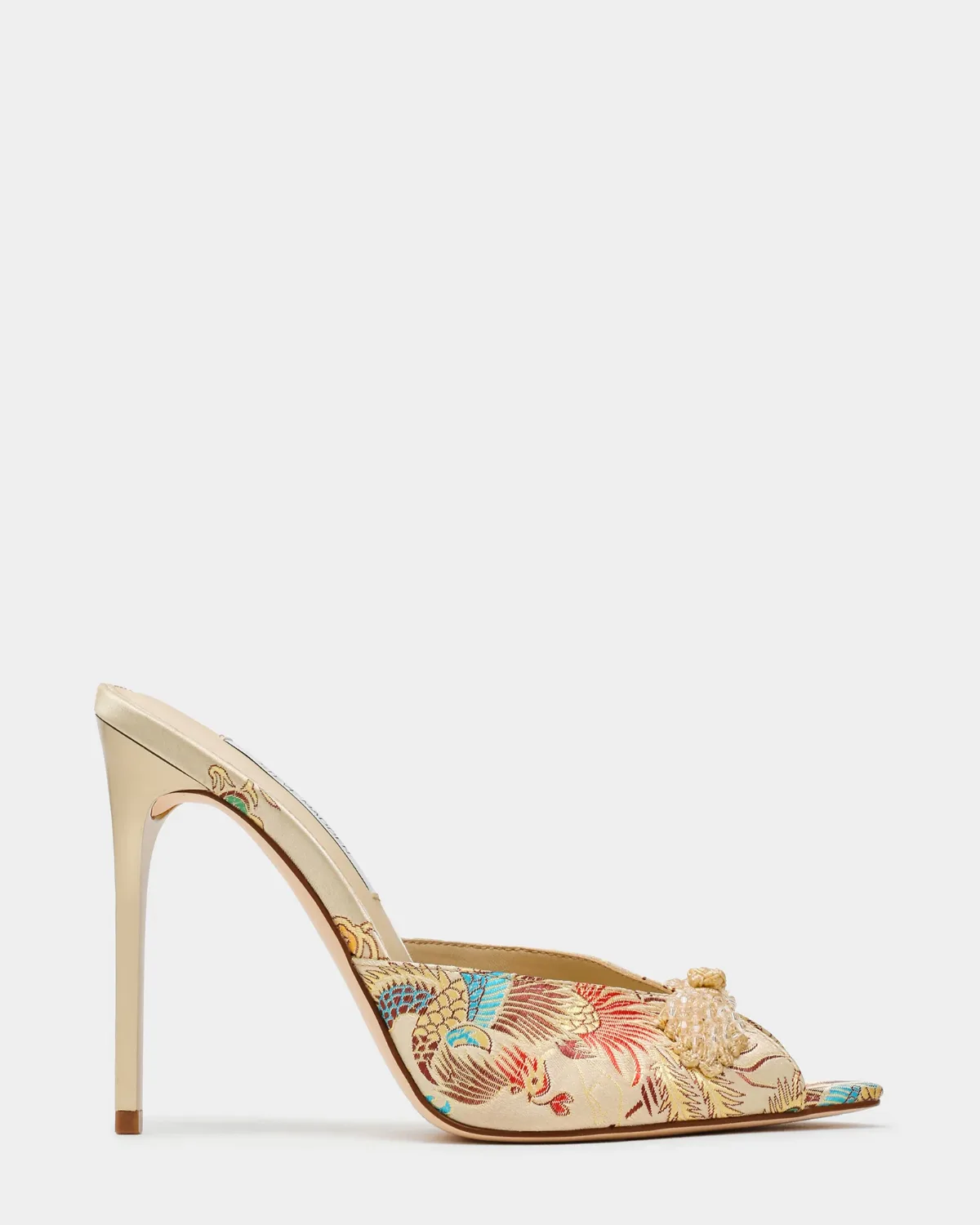 Sivana Champagne Brocade Mule Heels - Leather by Steve Madden