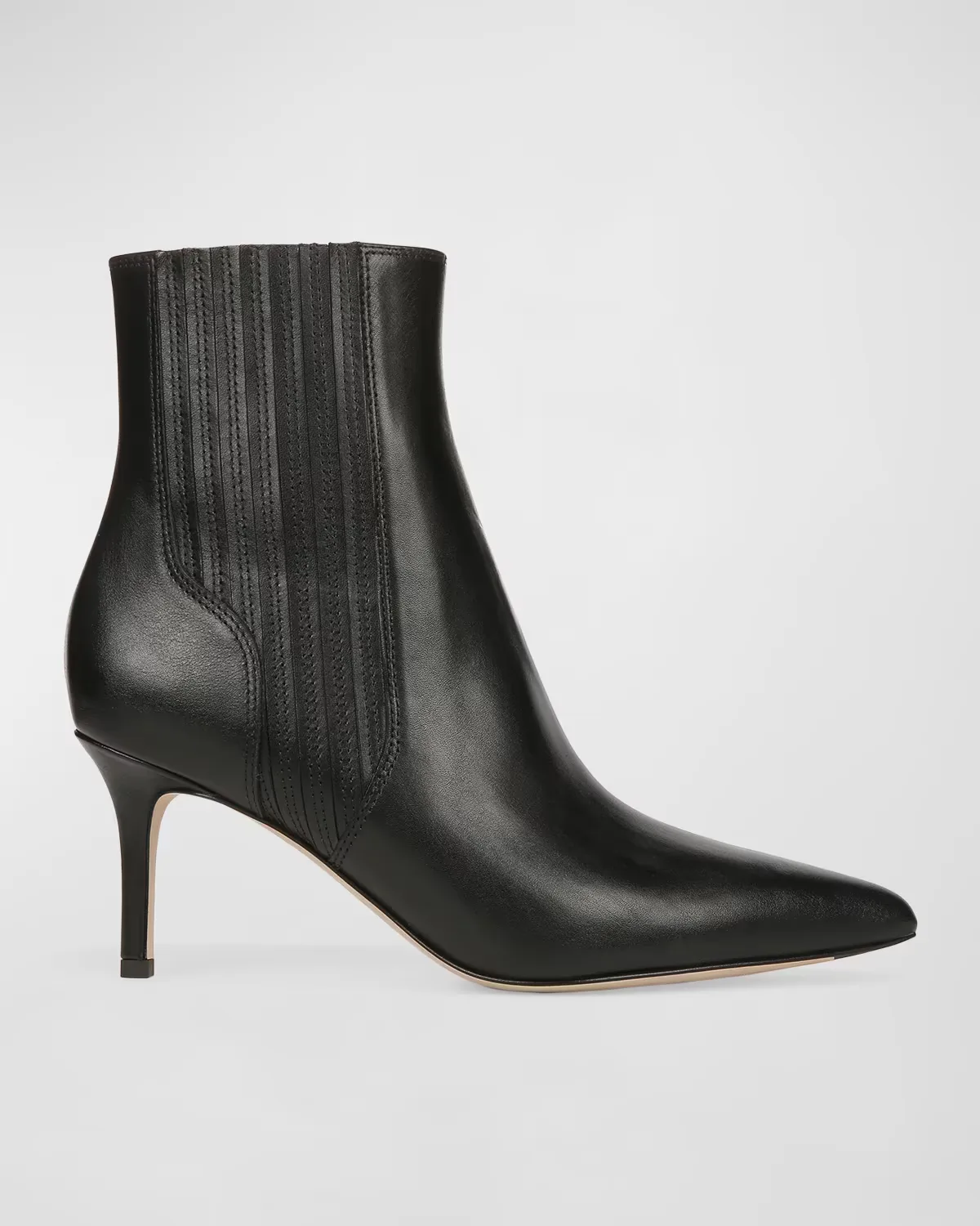 Lisa Pleated Leather Ankle Booties by Veronica Beard