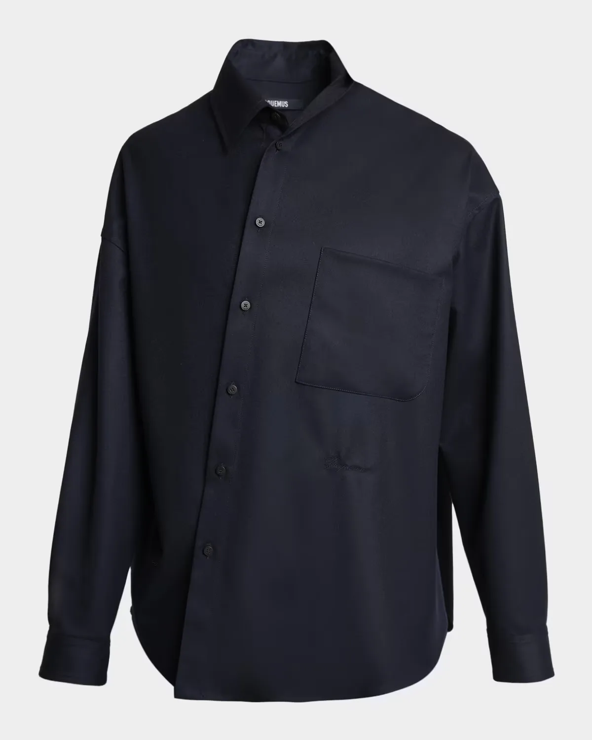 The Cuadro Asymmetric Wool Pocket Button-Down Shirt by JACQUEMUS