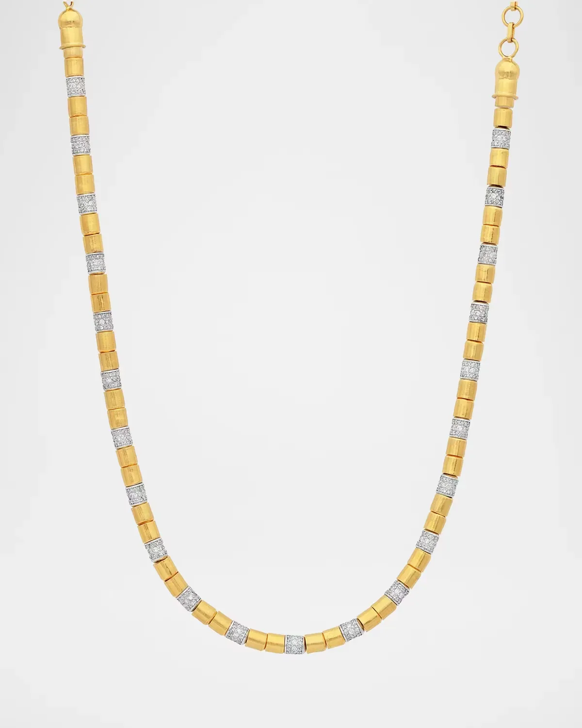 Vertigo 24K Yellow Gold, 18K White Gold & 5.59 TCW Diamond Short Beaded Necklace by Gurhan