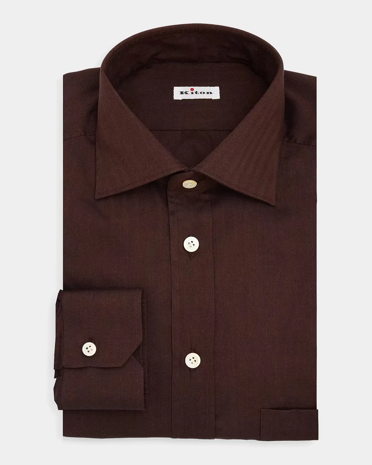 Herringbone Twill Shirt by Kiton