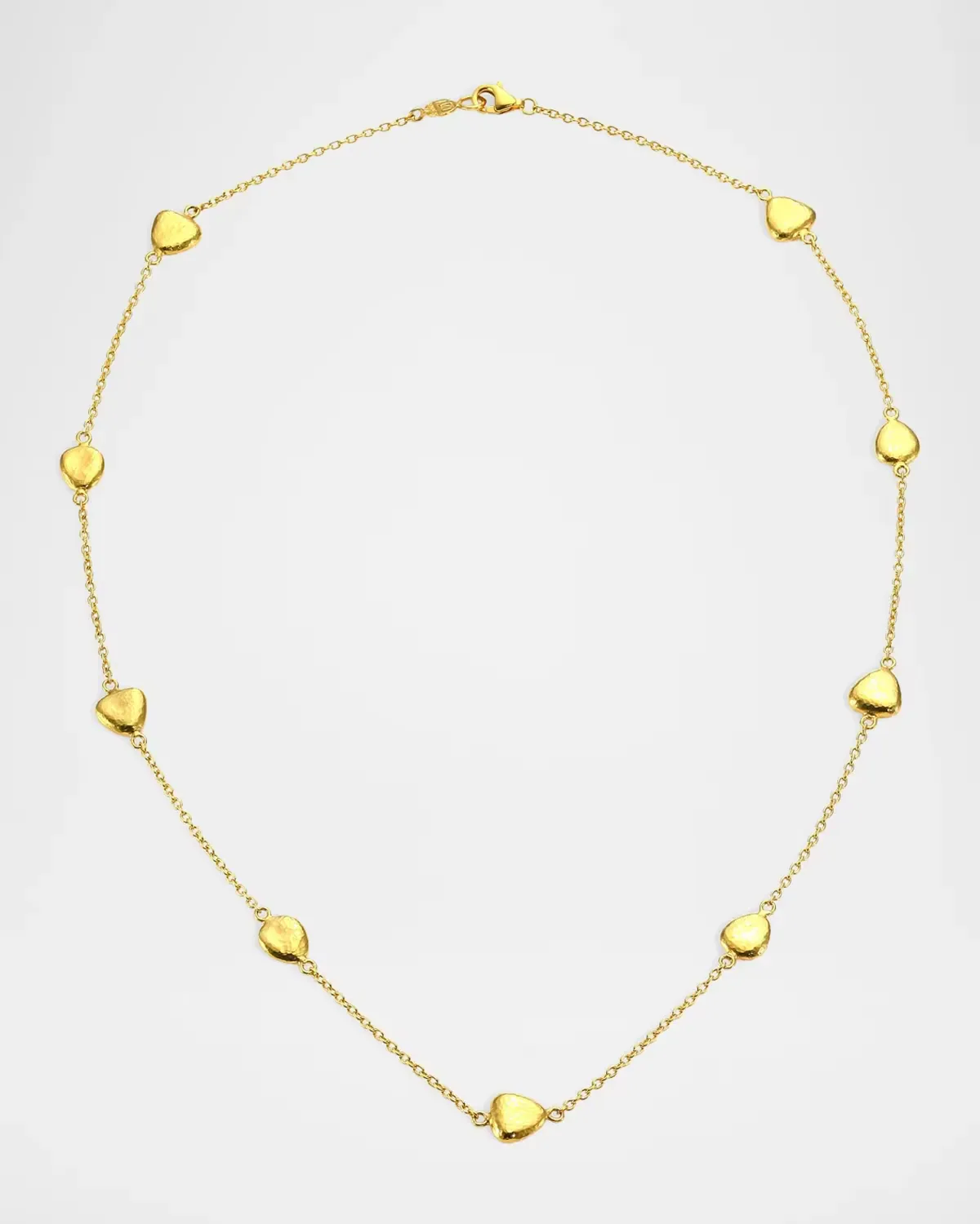 22K Gold Pebble Station Necklace by Gurhan