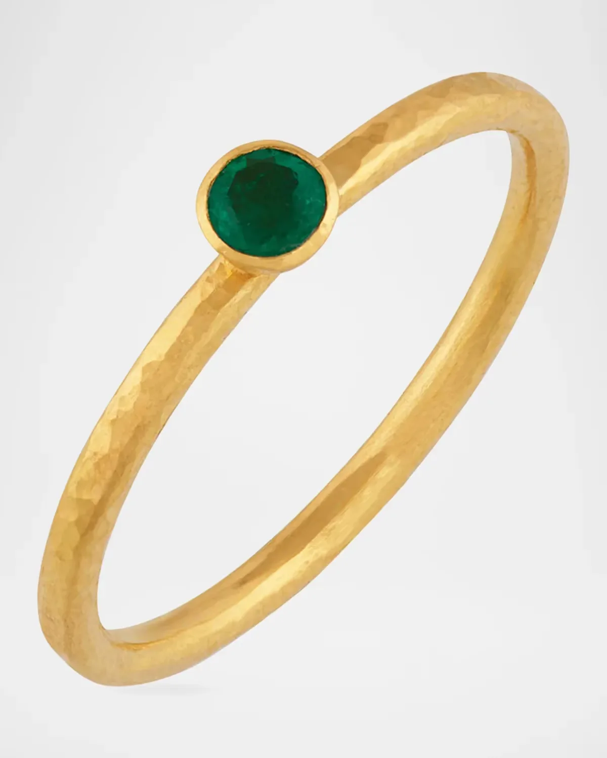 Prism 22K Yellow Gold & Emerald Stacking Ring by Gurhan