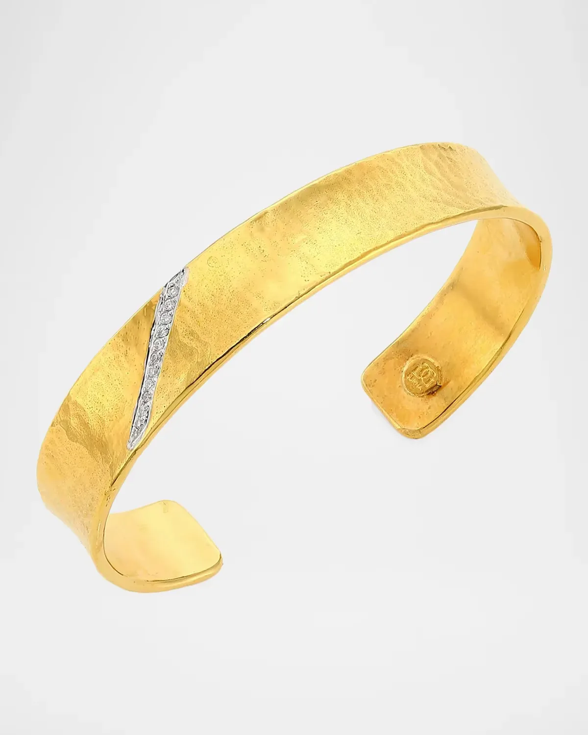 Hourglass 22K Yellow Gold, 18K White Gold & Diamond Cuff by Gurhan