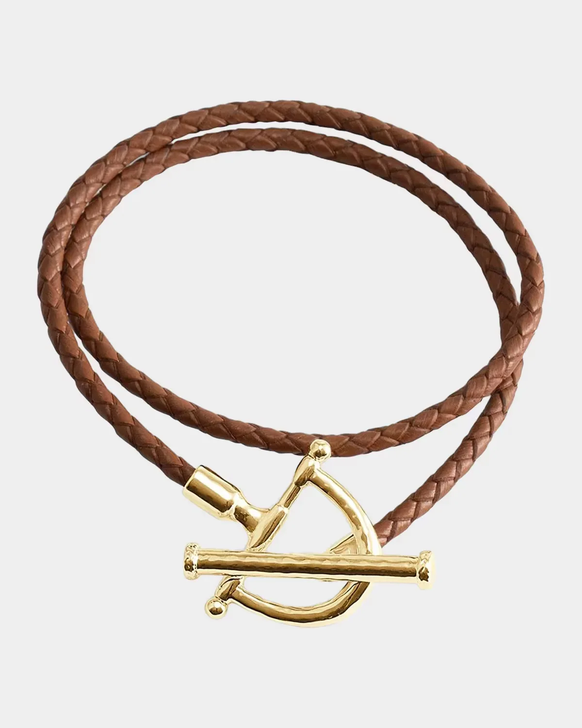 Cheval Leather Wrap Bracelet, Brown/Gold by Anabel Aram Jewelry