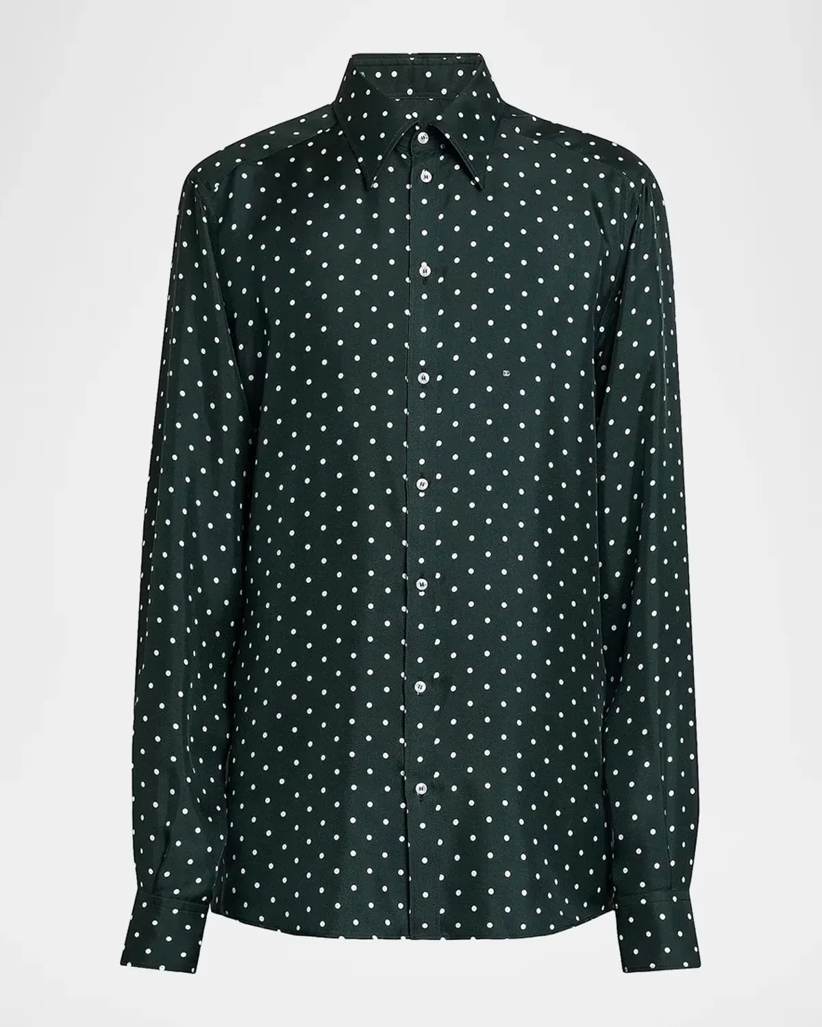 Polka Dot Silk Button-Front Shirt by Dolce & Gabbana