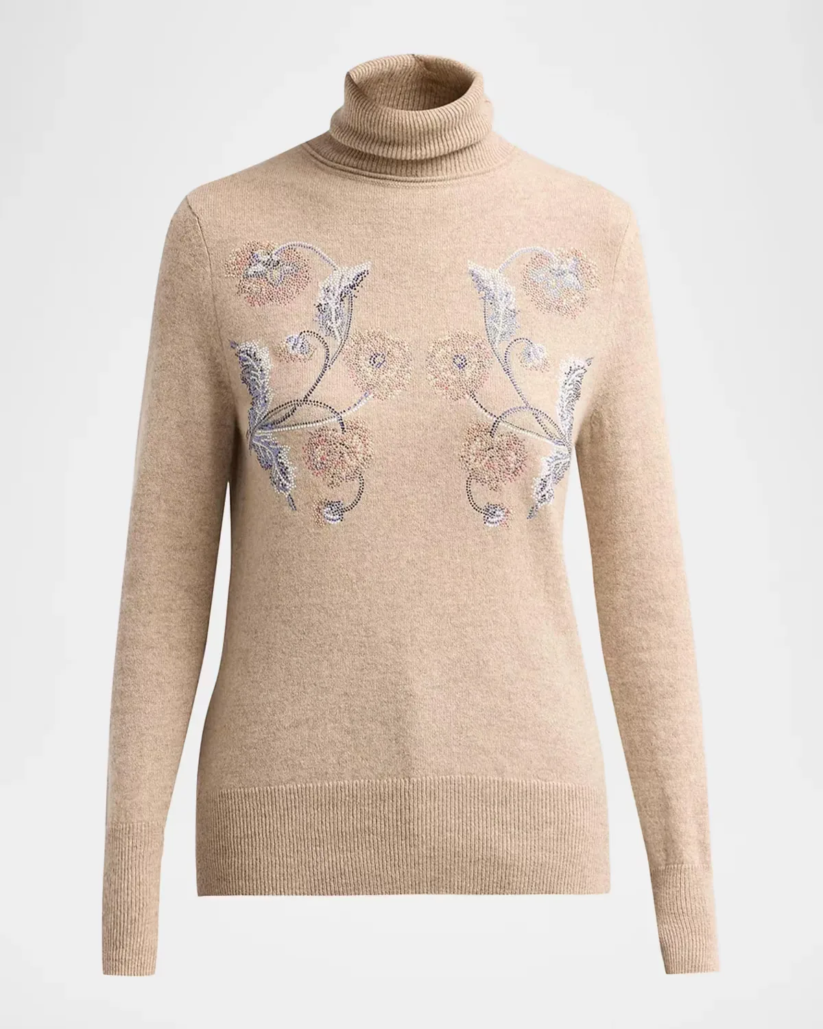 Montecito Embellished Slim Cashmere Turtleneck Sweater by Libertine