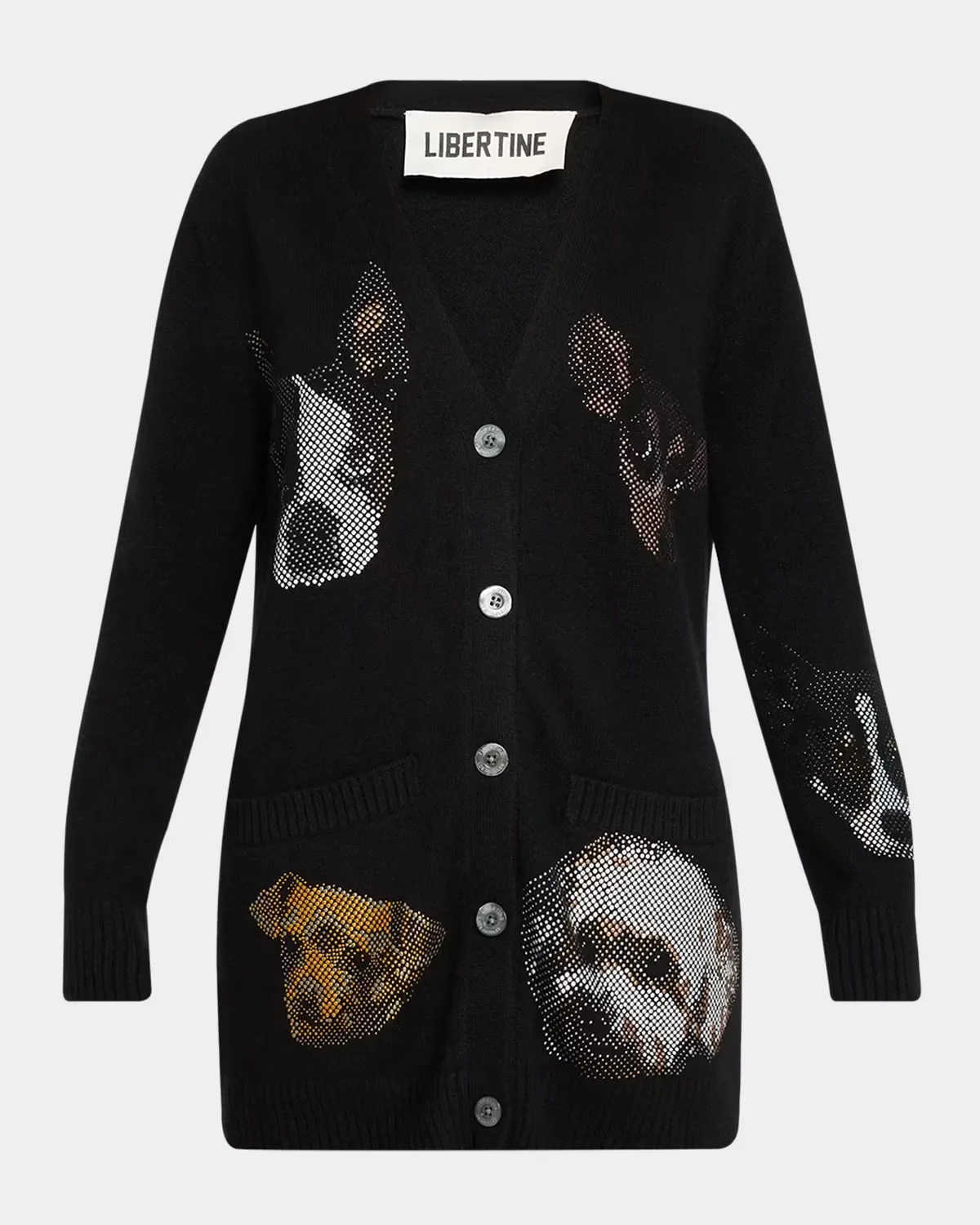 Best Friends Embellished Cashmere Oversized V-Neck Cardigan by Libertine