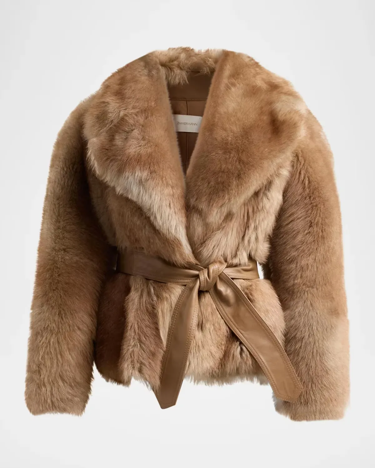 Valiant Shearling Wrap Jacket by Zimmermann