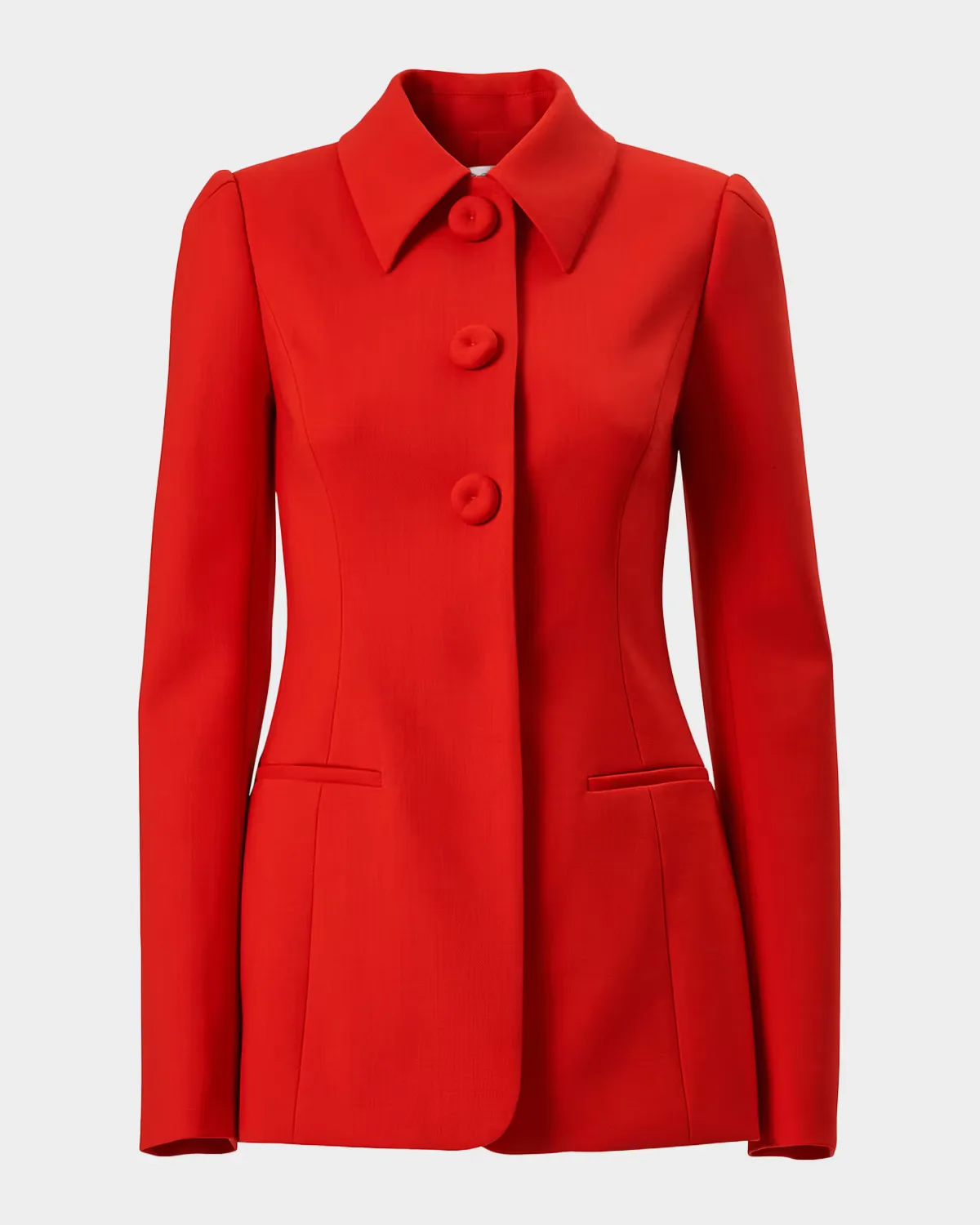 Long-Sleeve Stretch Wool Jacket by Carolina Herrera
