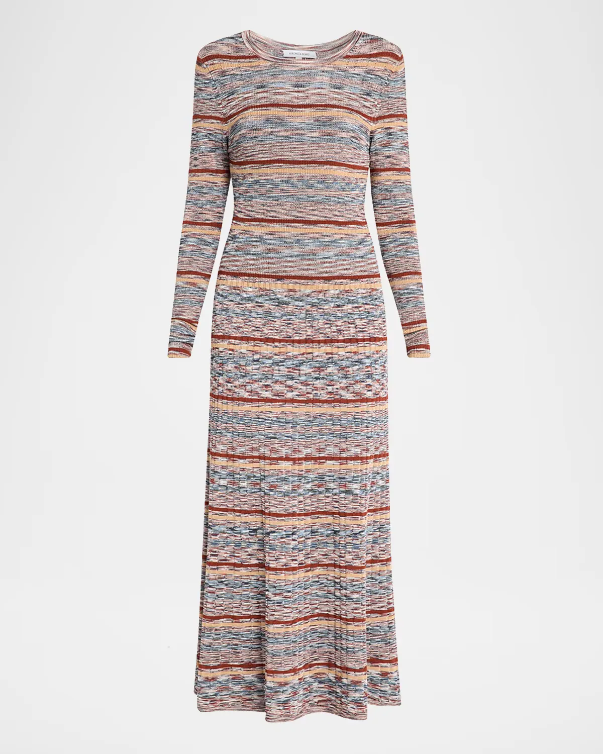 Nami Striped Rib-Knit Midi-Dress