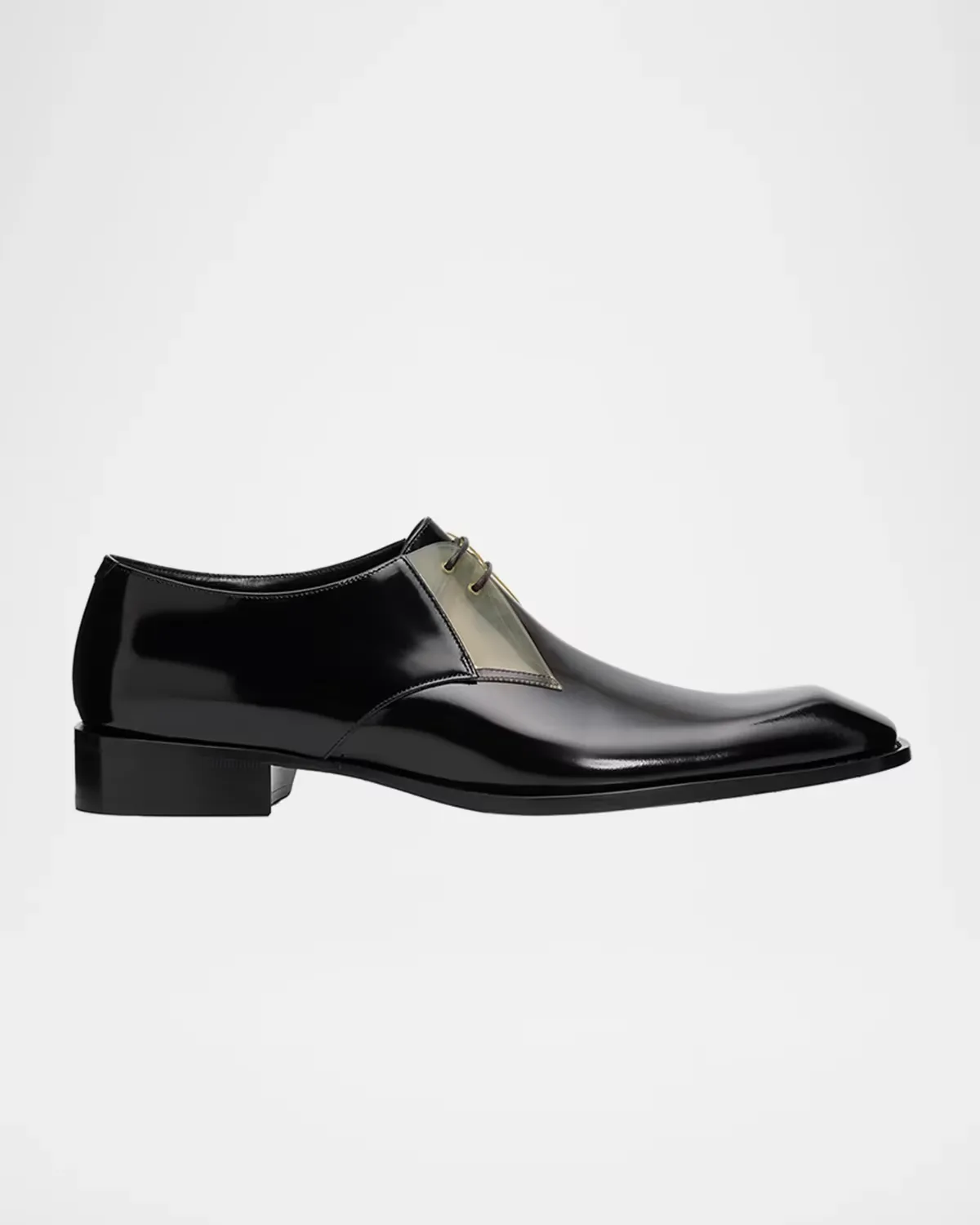 Nico Clear-Panel Leather Derby Shoes by Saint Laurent
