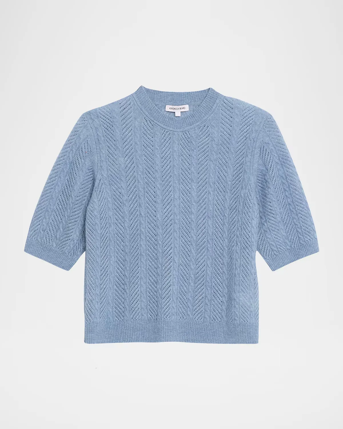 Shana Cable-Knit Crewneck Sweater by Veronica Beard
