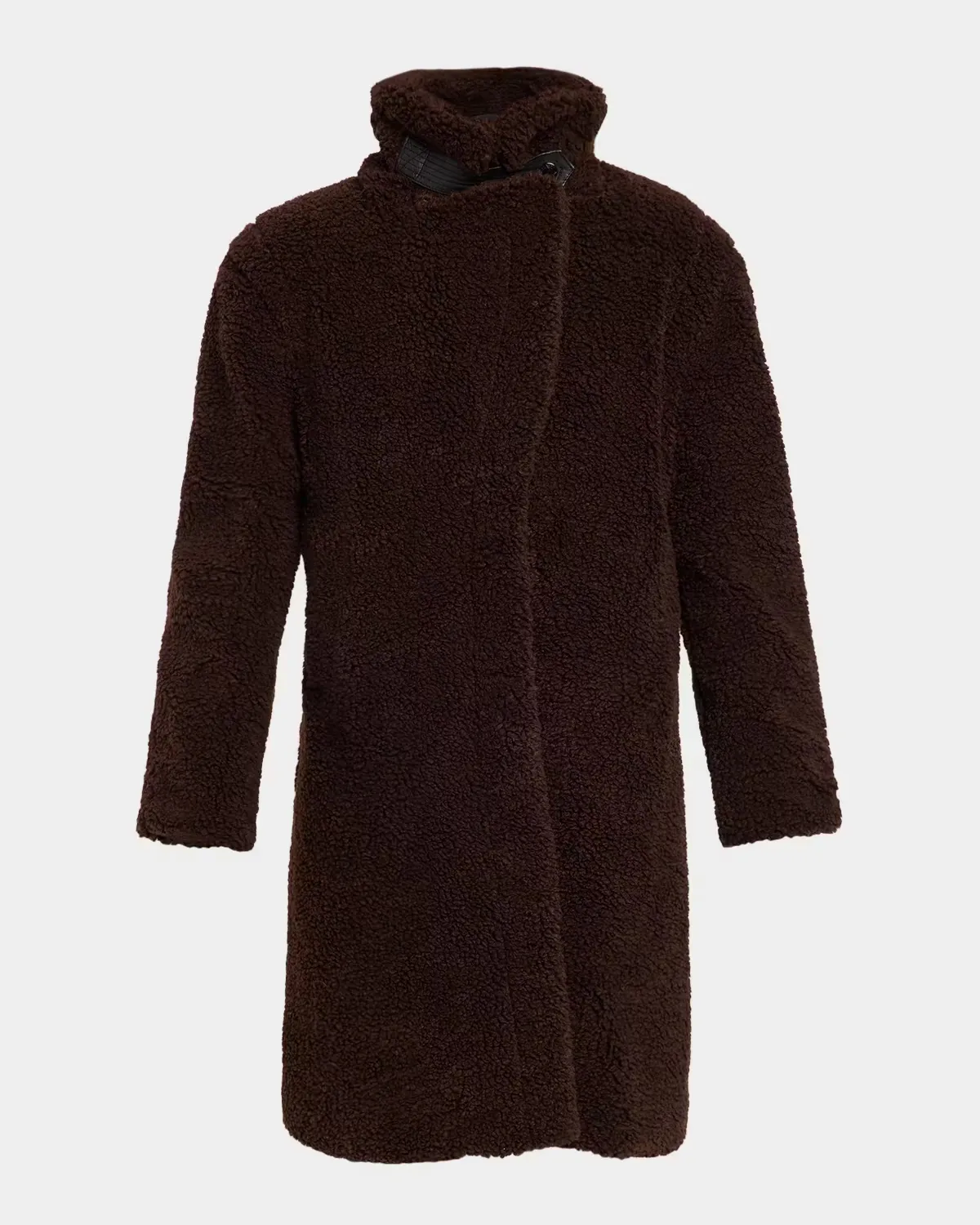 Sherpa Leather-Trimmed Coat by S.A.M.