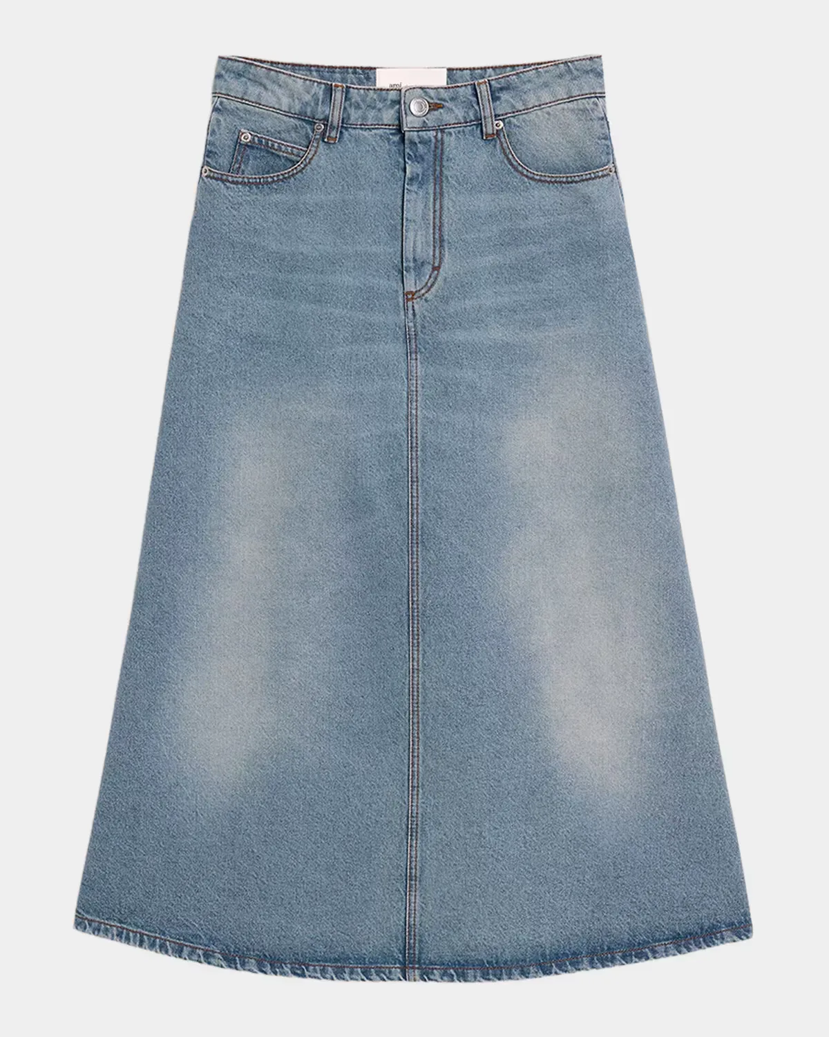 A-Line Denim Midi Skirt by Ami Paris