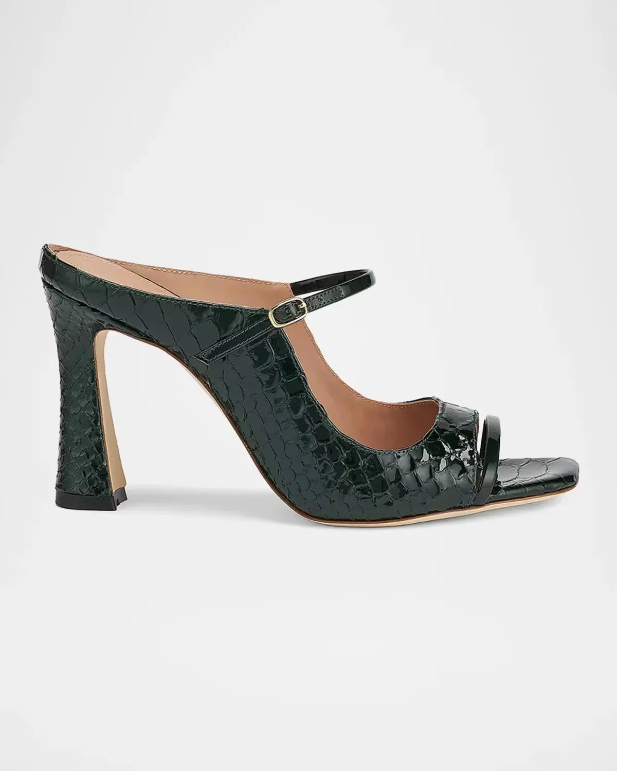 Rania 90MM Croc-Embossed Leather Sandals by Malone Souliers