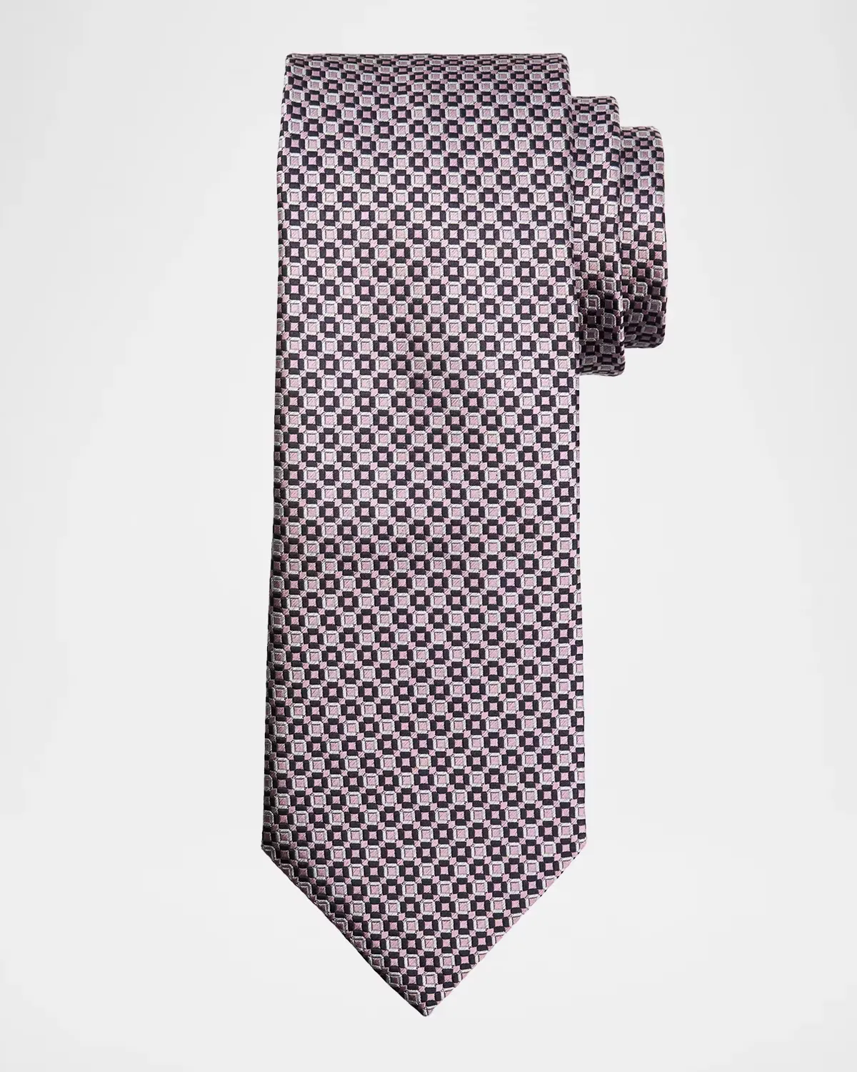 Square Lattice Silk Jacquard Tie by ZEGNA