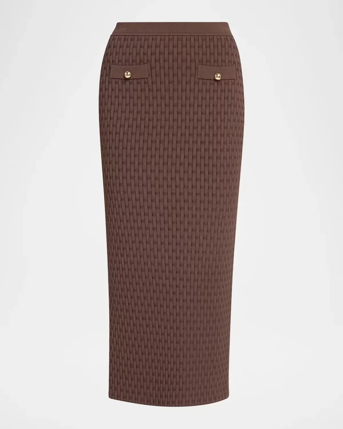 Milla Textured Knit Midi Pencil Skirt by Toccin