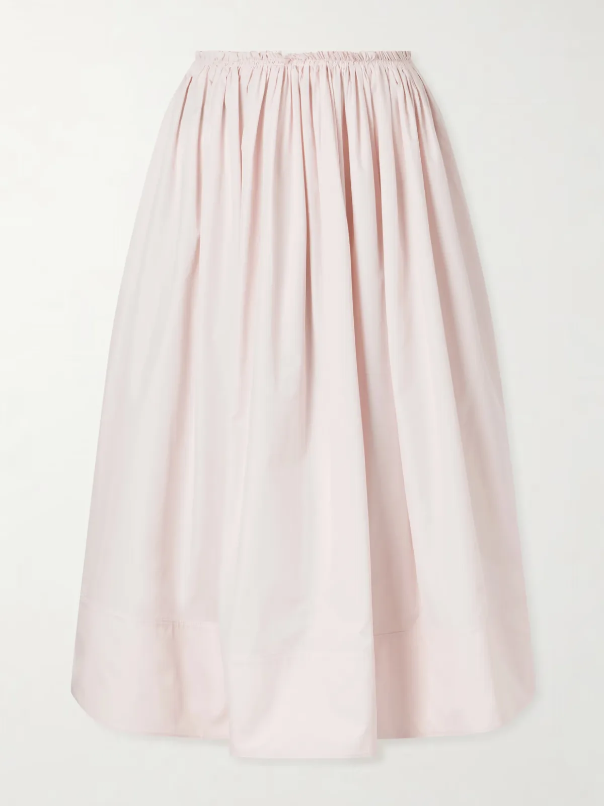 - Shiva Gathered Cotton-poplin Maxi Skirt -