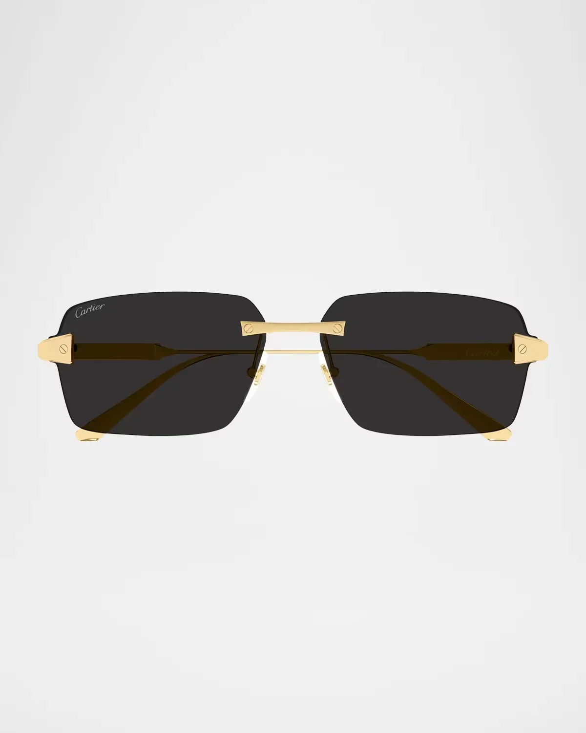 CT0652S Santos Classic Rimless Titanium Rectangular Sunglasses by Cartier's
