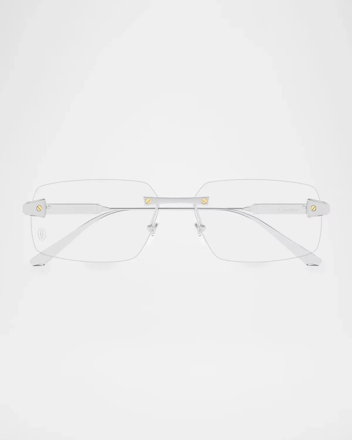 CT0655O Santos De Cartier Rimless Titanium Rectangular Optical Glasses by Cartier's