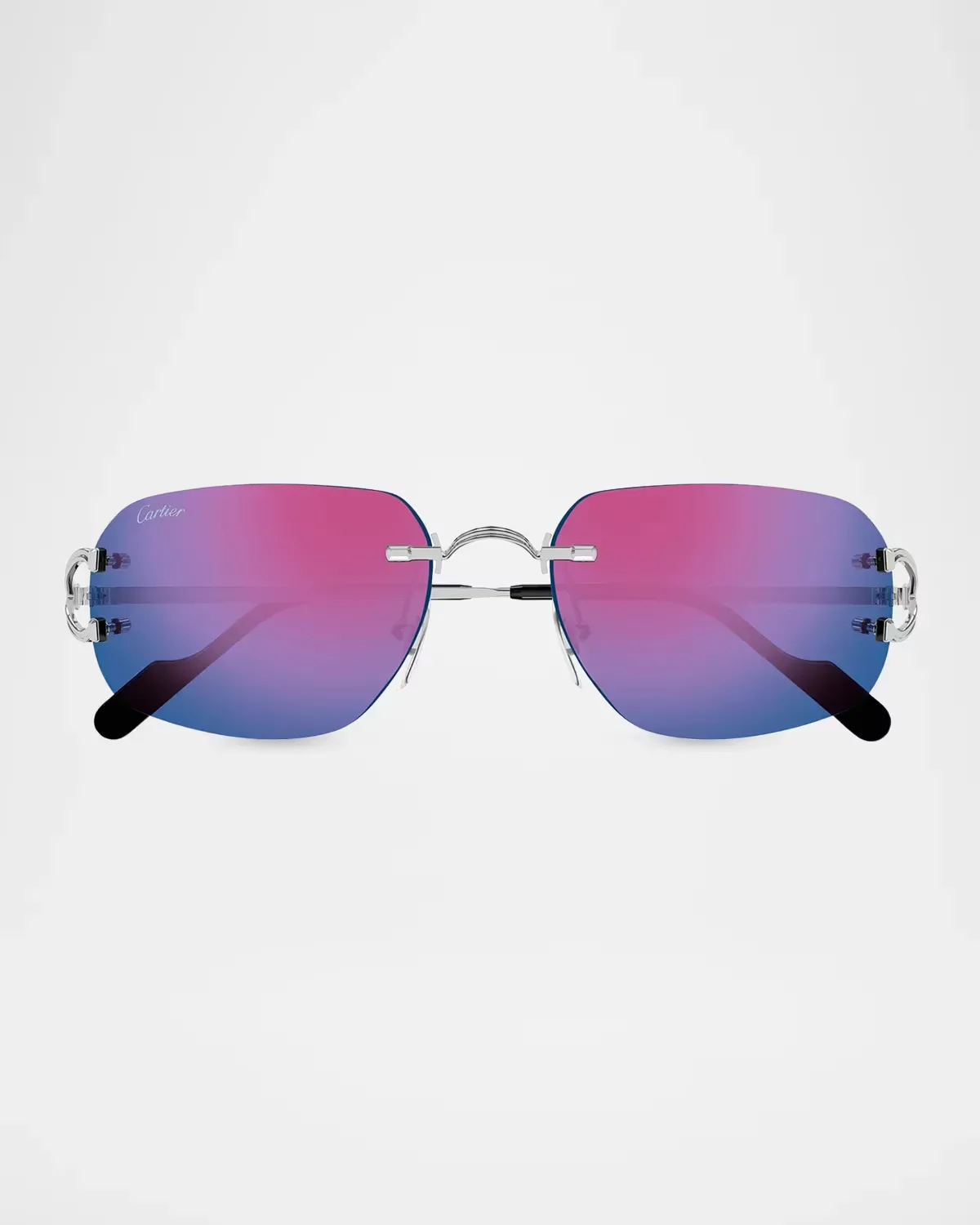 Motifs De Cartier Ct0663S Metal Rimless Rectangular Sunglasses by Cartier's