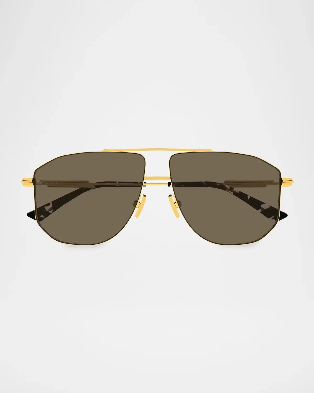 BV1509S Snap Ribbon Metal Navigator Sunglasses by Bottega Veneta