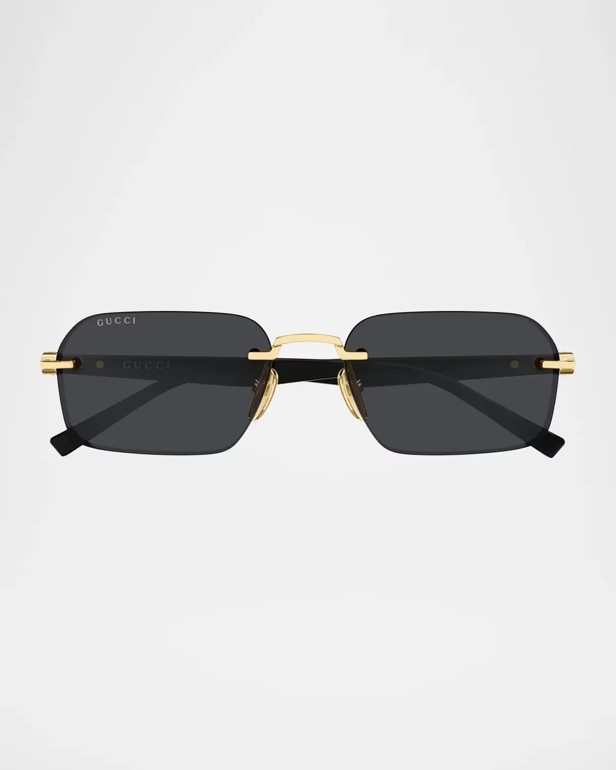GG2259S Special Rivets Rimless Metal & Recycled Acetate Rectangle Sunglasses by Gucci
