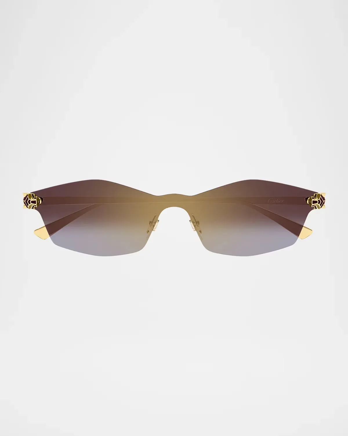 Panthre Classic 24k Gold-Plated Rimless Shield Sunglasses by Cartier's
