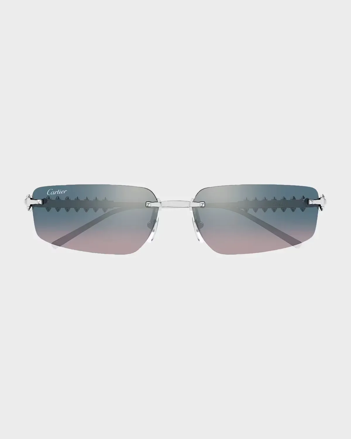 Studded Titanium and Nylon Rectangle Sunglasses by Cartier's