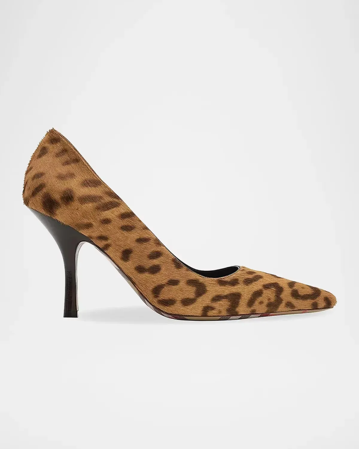 Dame 90MM Leopard-Print Calf Hair Pumps by Burberry