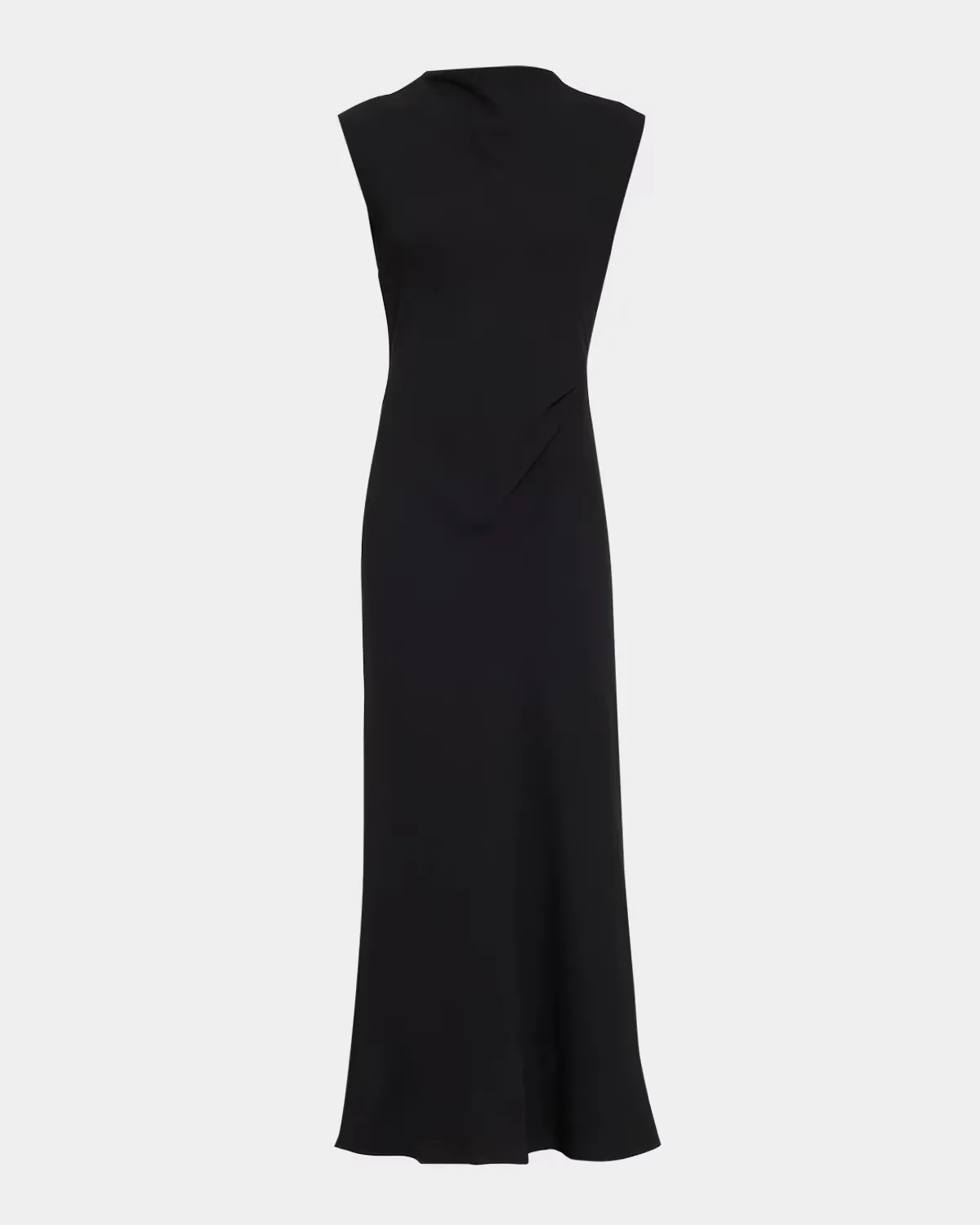 Draped Mock Turtleneck Maxi Dress