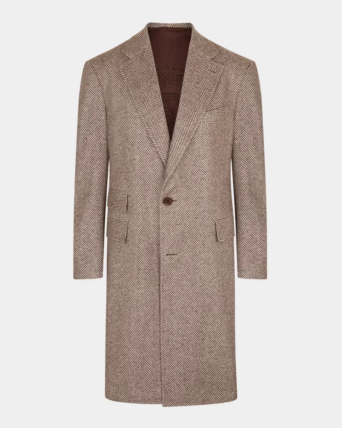 Herringbone Cashmere & Silk Topcoat by Stefano Ricci