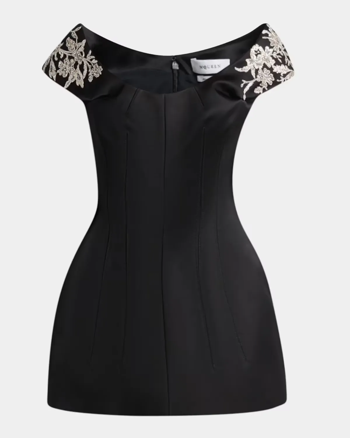 Embellished Off-The-Shoulder Mini Cocktail Dress by McQueen