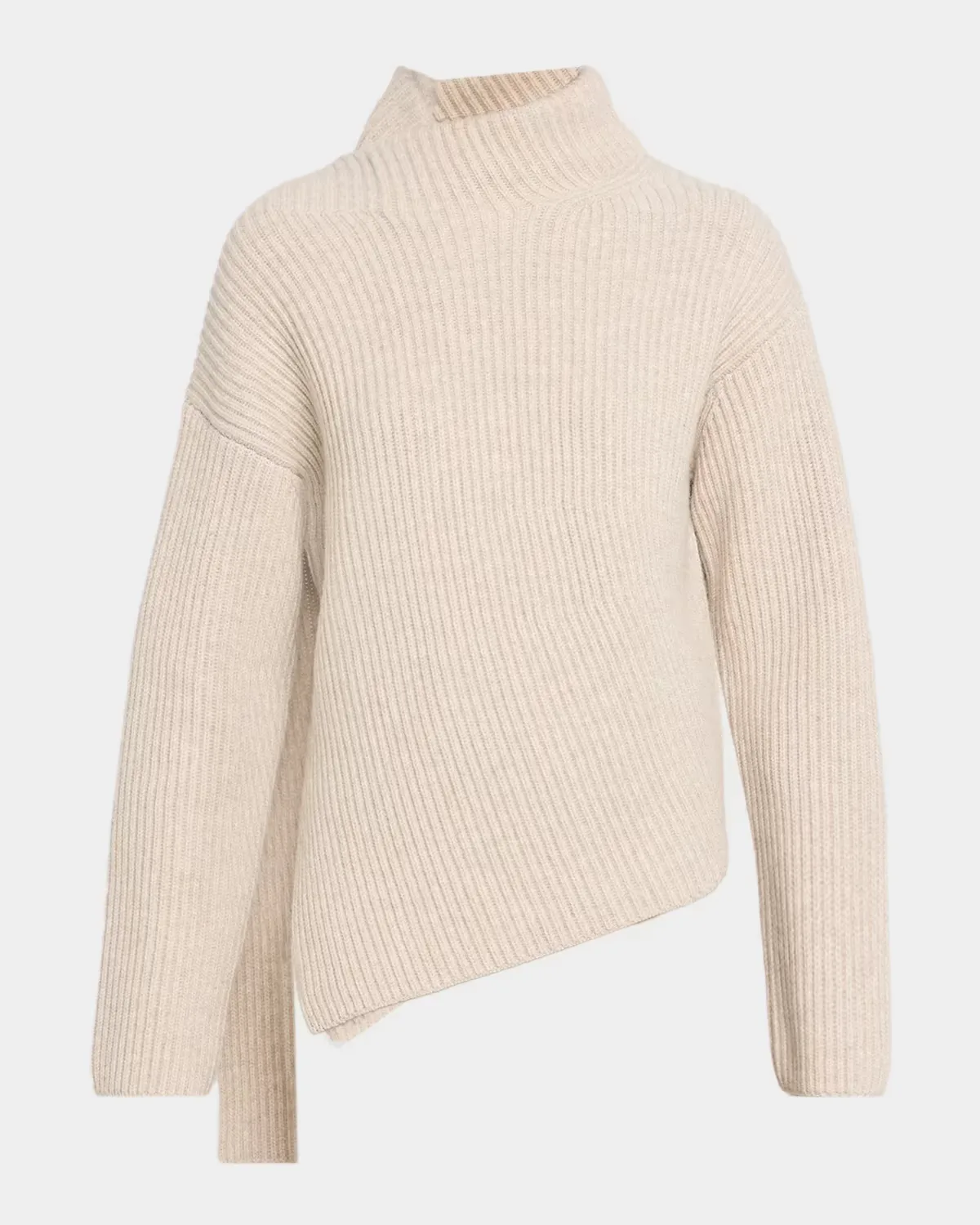 Draped Rib-Knit Shawl Sweater by Vince