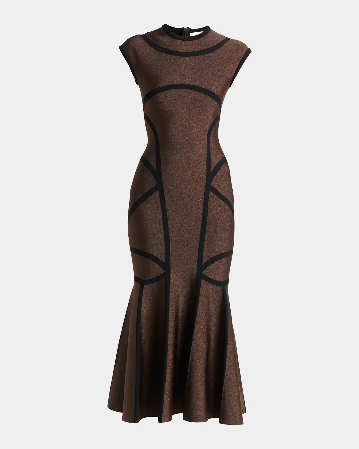 Geometric Trumpet Midi Dress by McQueen