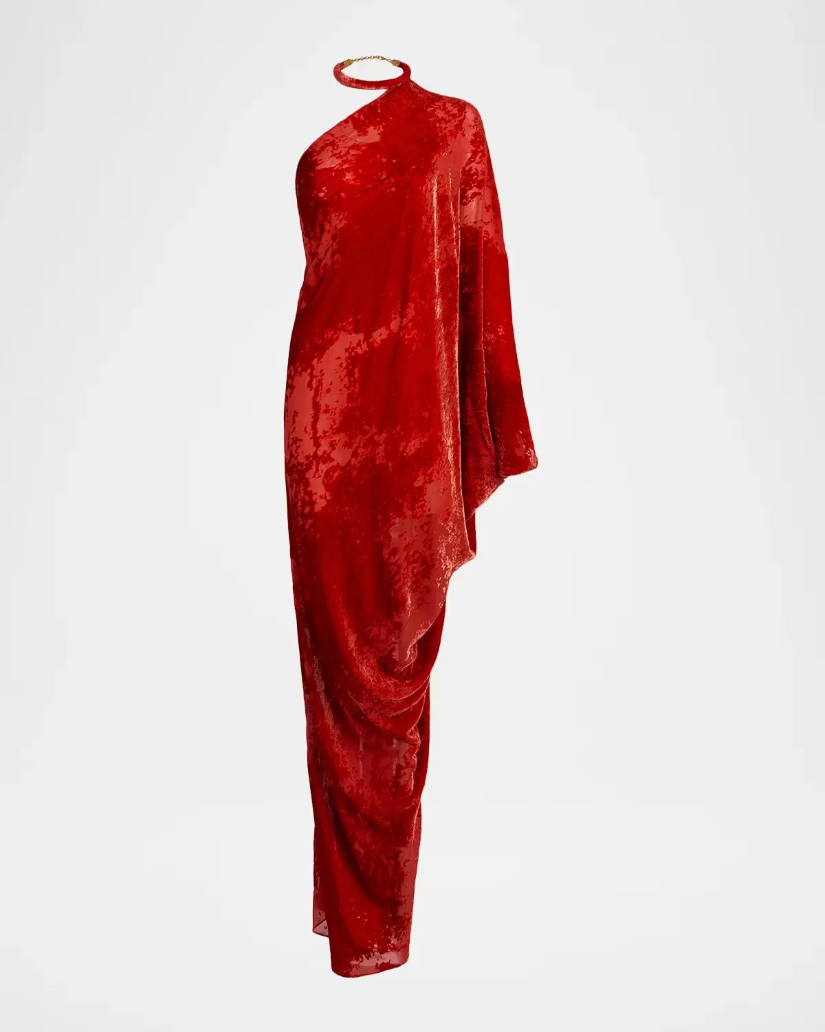 Erica Velvet Burnout One-Shoulder Maxi Dress by Silvia Tcherassi