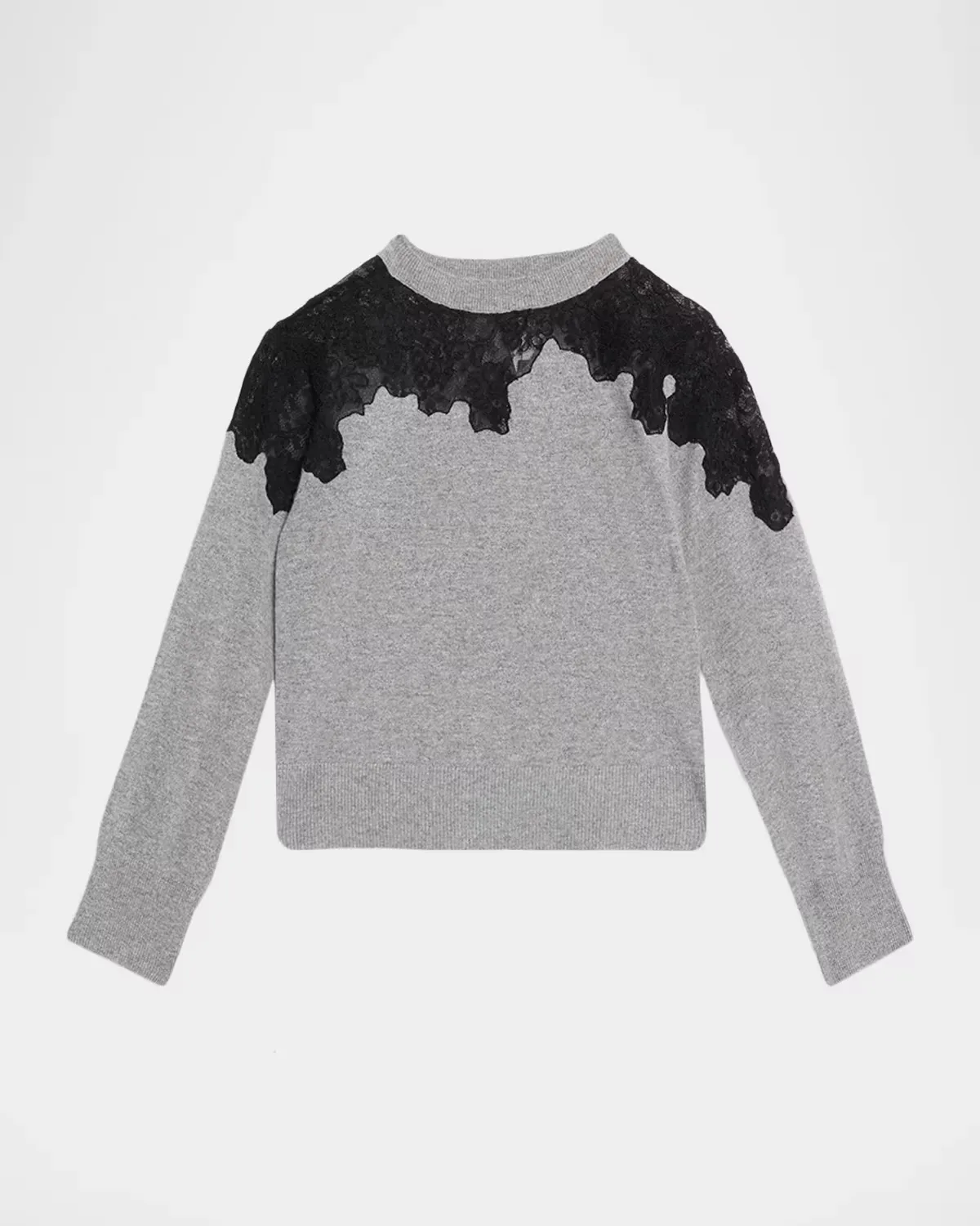 Larissa Cashmere Lace-Embellished Crewneck Sweater by SIMKHAI