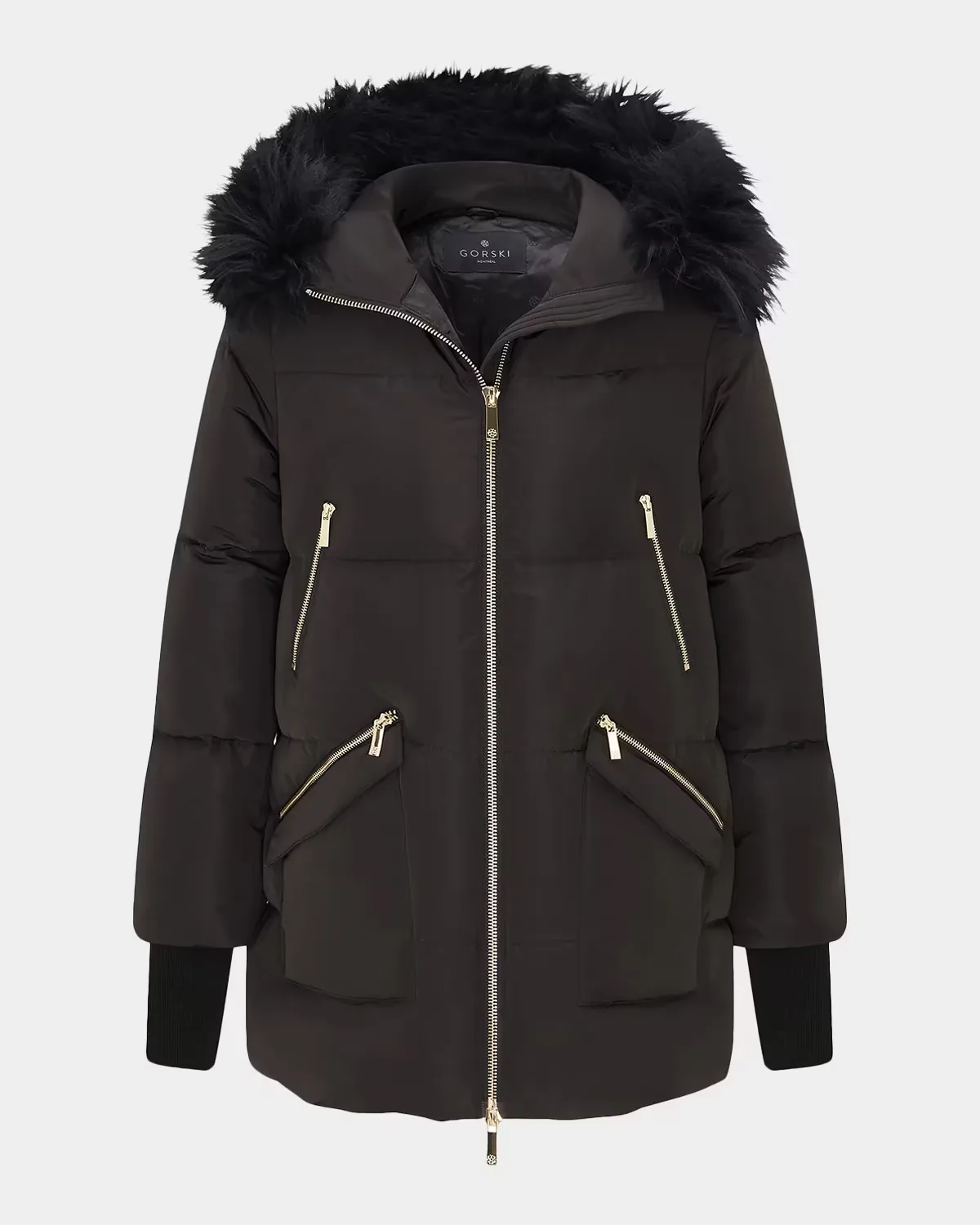 Shearling-Trim Quilted Down Parka by Gorski