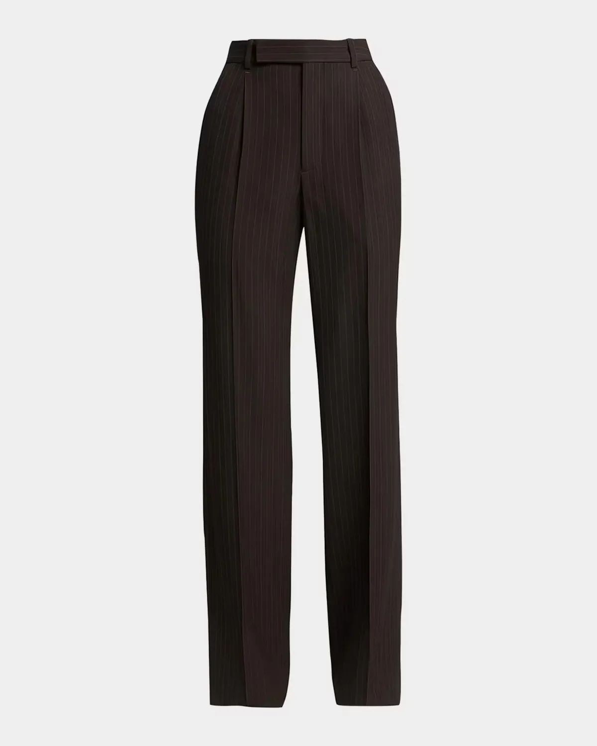 Pinstriped Wool Crepe De Laine Straight-Leg Trousers by Saint Laurent