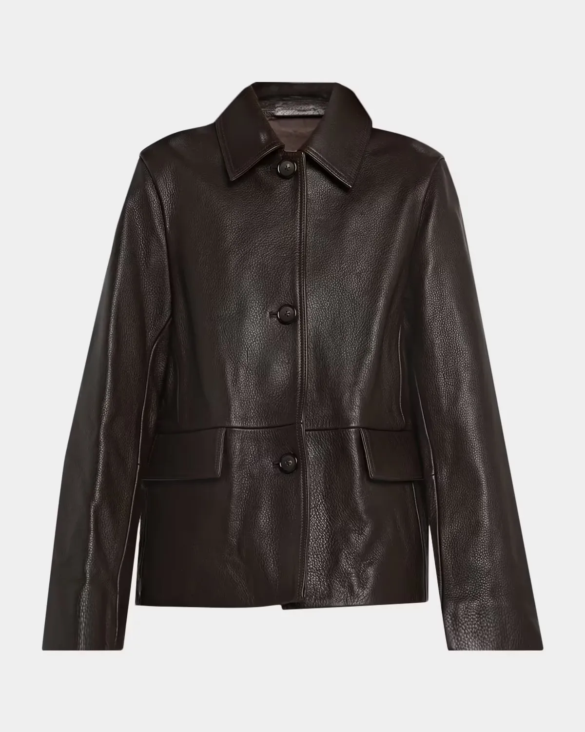Garderob Grained Leather Jacket by Totême