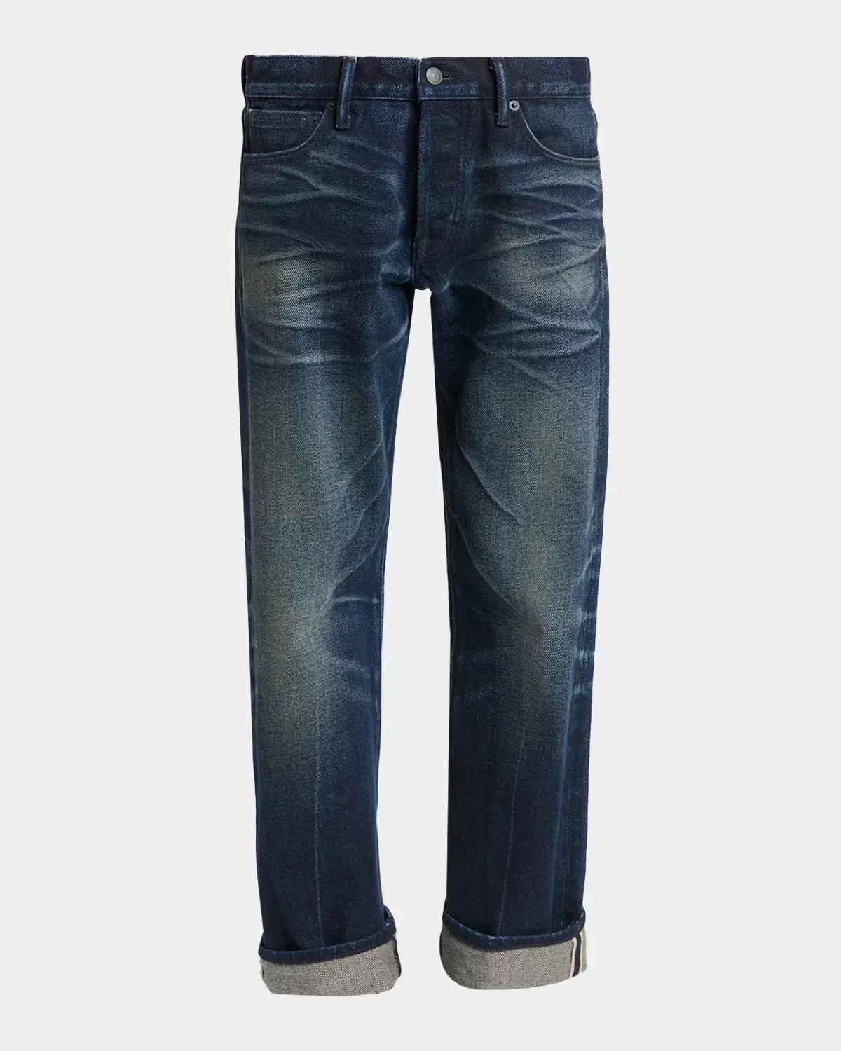 Low-Waist Stonewashed Denim Straight-Leg Boyfriend Pants by Tom Ford