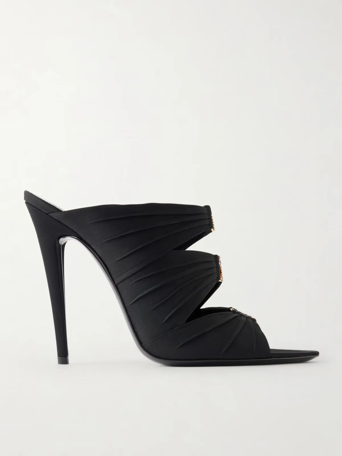 - Emilie Crystal-embellished Satin Crepe Mules -