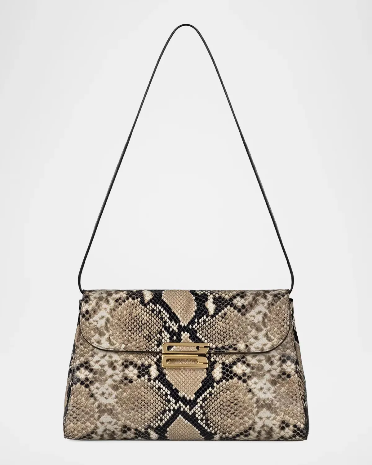 Dorian Printed Snake-Embossed Leather Shoulder Bag