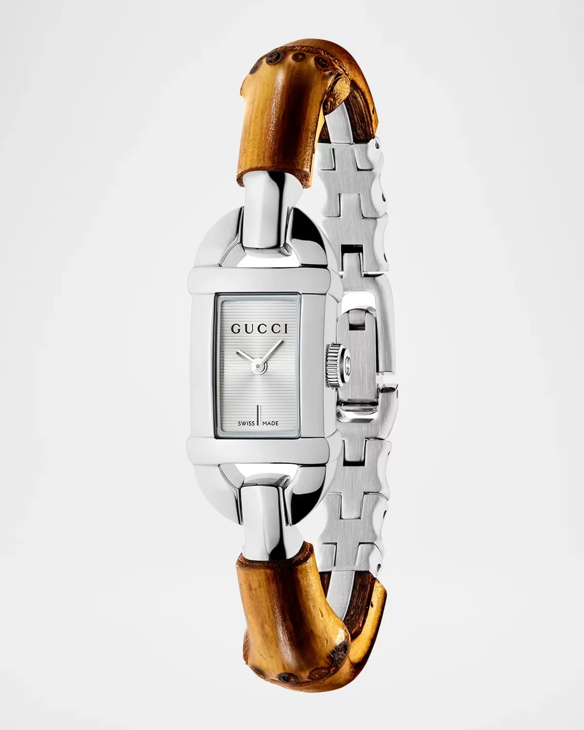 Bamboo White Dial Watch, 22x17mm by Gucci